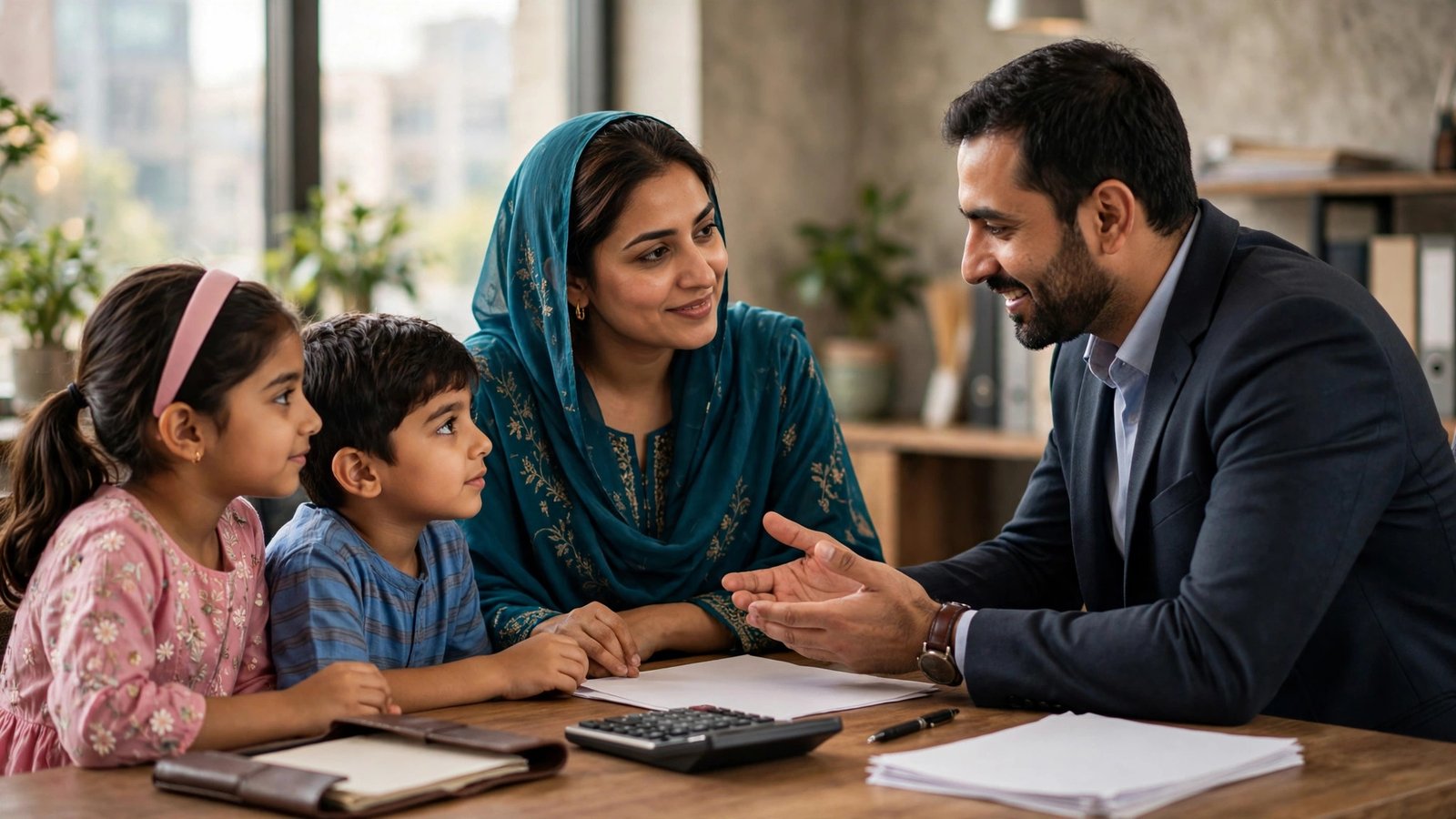 Mother filing a child maintenance claim at a family court in Pakistan
