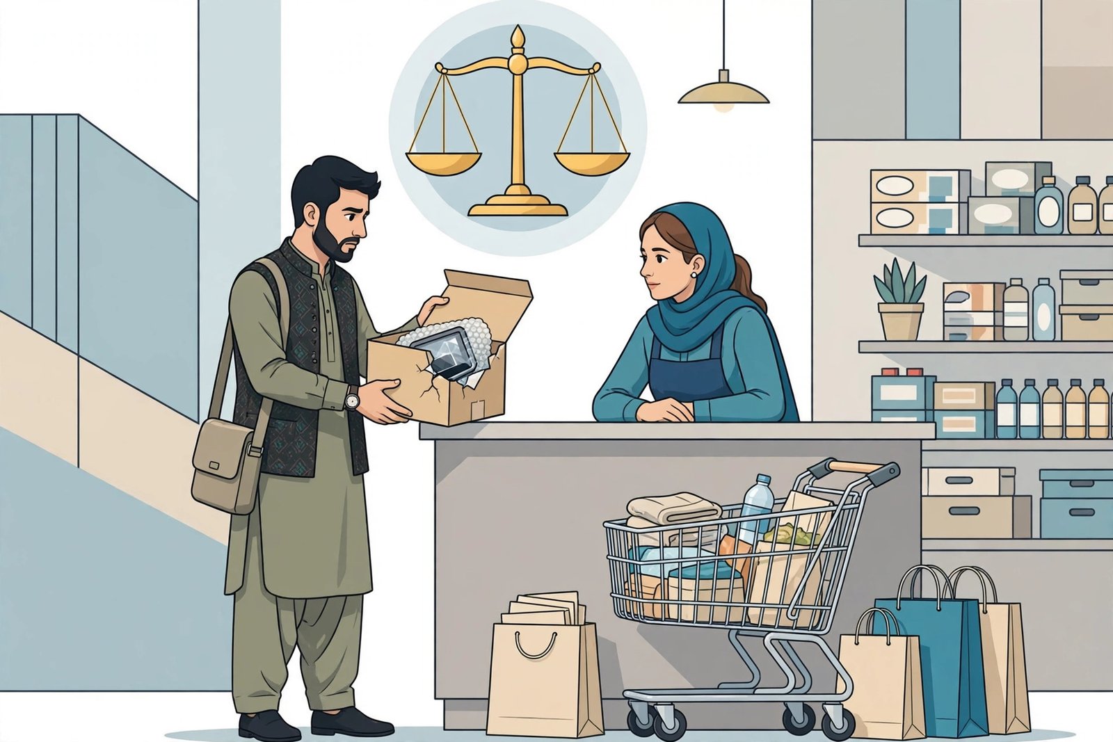 Person filing a consumer court complaint in Pakistan over a defective product