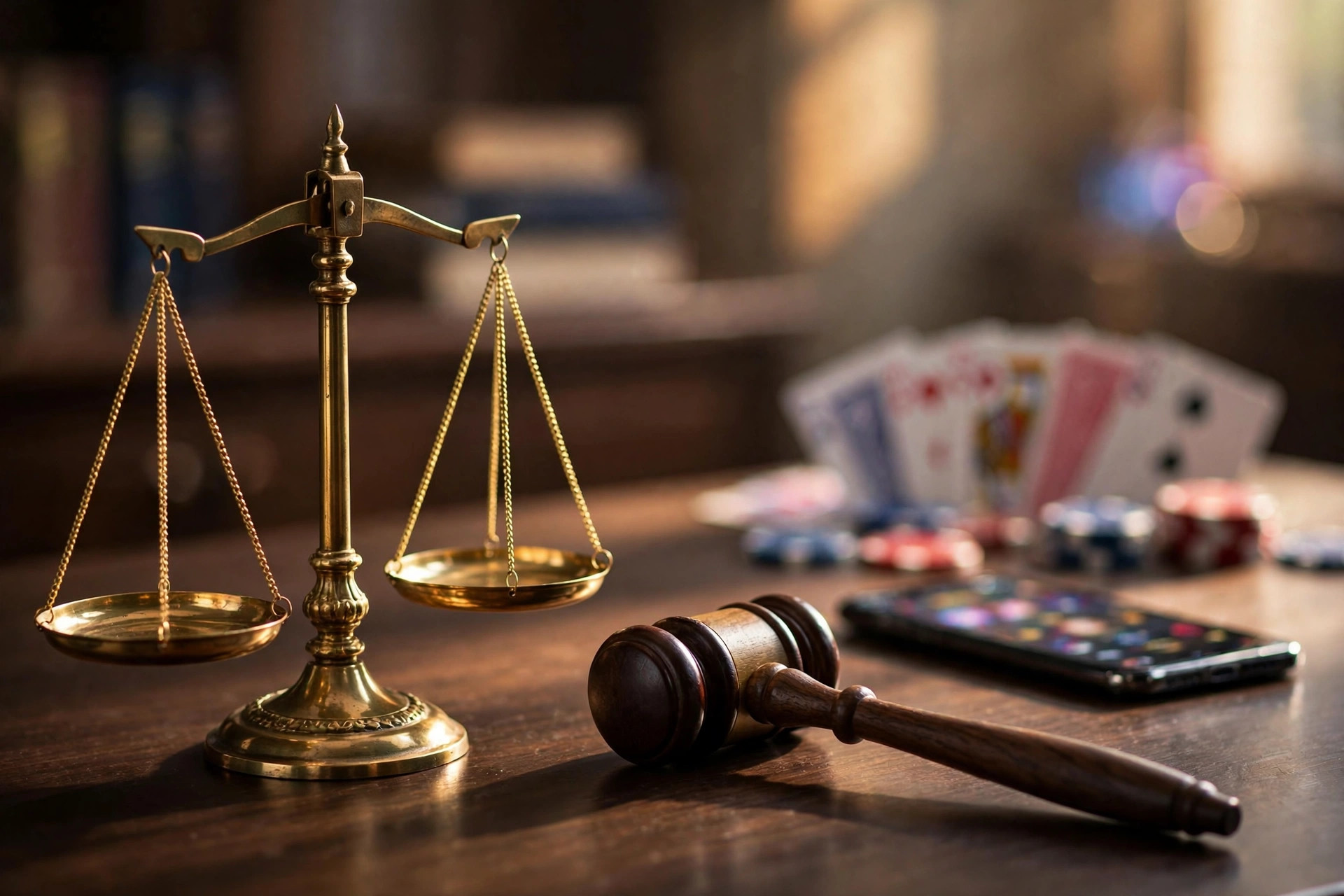 Illustration of the Lahore High Court and a smartphone showing a gambling app advertisement, symbolizing Pakistan's cybercrime crackdown on betting-app promotion by influencers