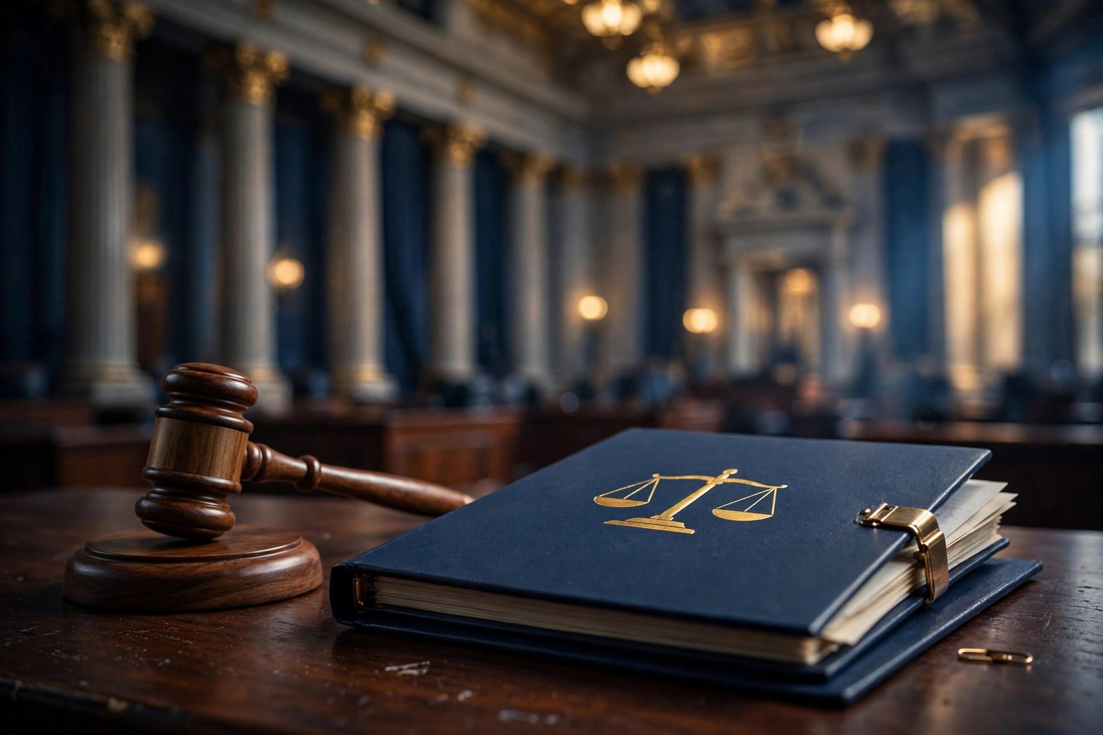 Professional legal illustration of FIR quashment in Pakistan — stamped legal document, gavel and high court building
