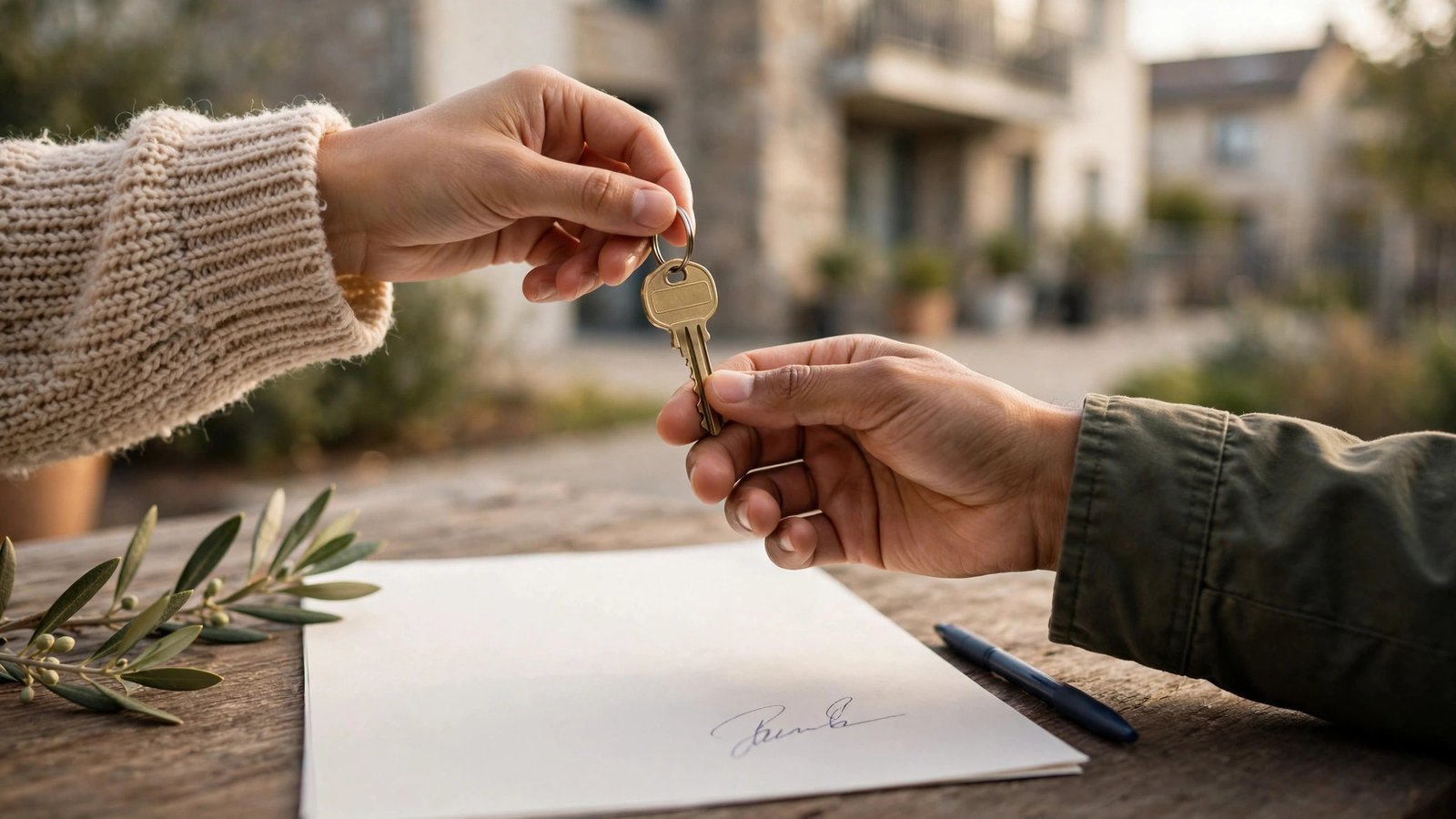 Landlord and tenant signing a rent agreement with legal documents in Pakistan