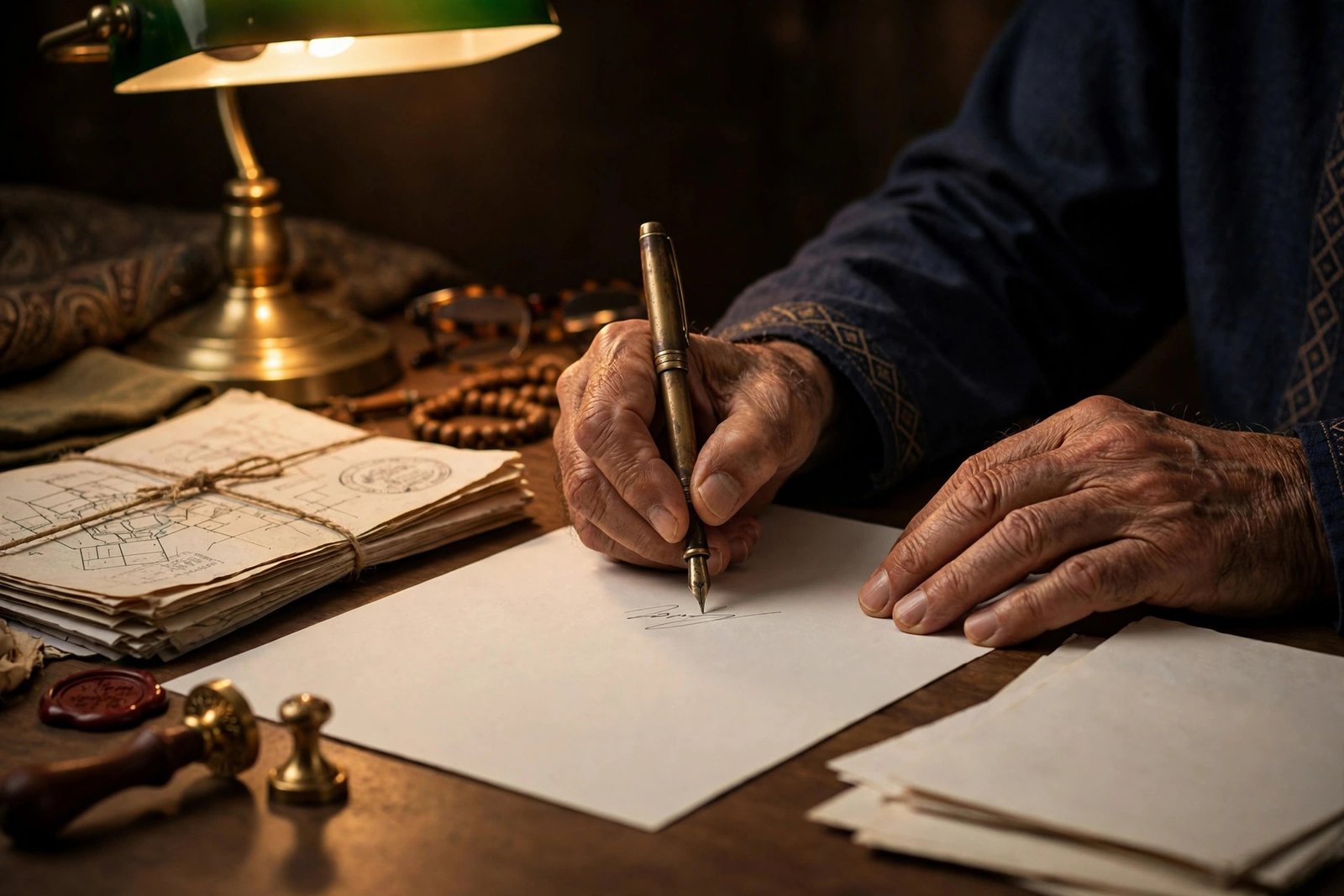 A Pakistani lawyer explaining a registered will and the one-third bequest rule to a family in a law office