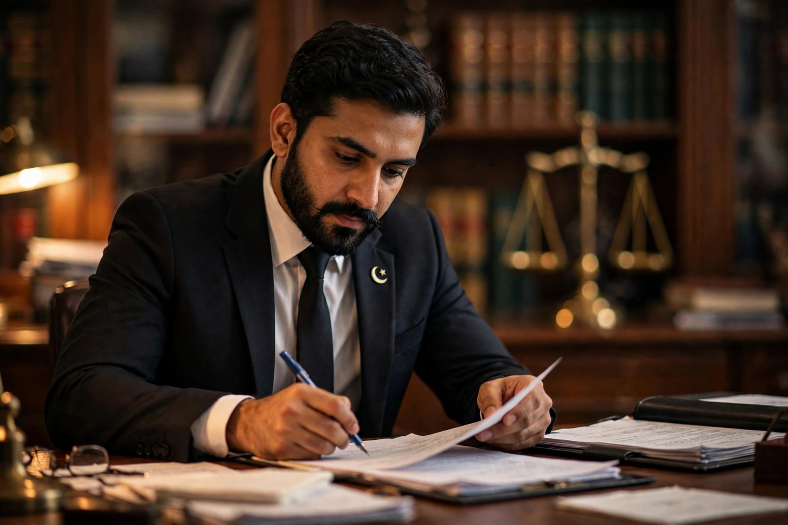 Advocate preparing a Section 22-A application for FIR registration before a court